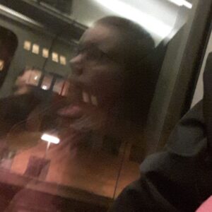 Mig i toget p&aring; vej hjem 